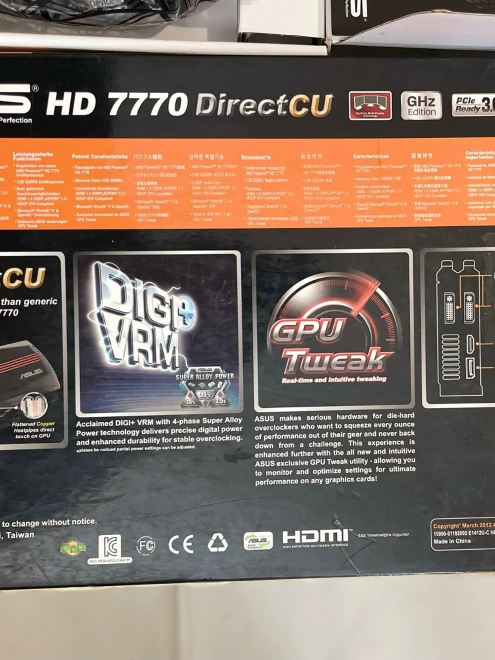ASUS Radeon HD 7770 DirectCU graphics card.